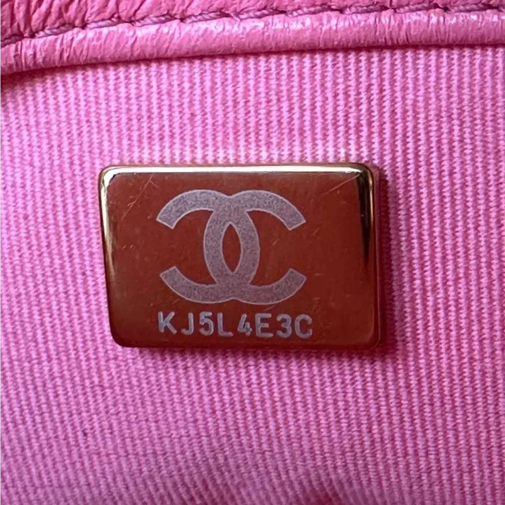 CHANEL MINI RECTANGULAR FLAP BAG PINK LAMBSKIN GHW - Picture 10 of 11